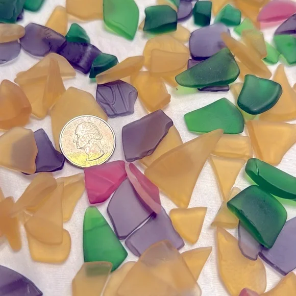 Vintage Colorful Sea Glass Pieces, 11oz Of Sea Glass Multi Color Misc Size - Picture 11 of 11